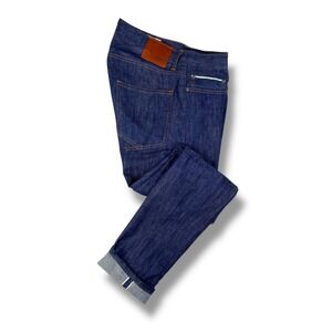 CHARLES MILLER BRAND DENIM Professional Fit Selvedge Mens Jeans 36/34 Blue CMBD